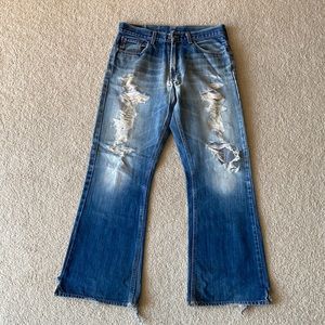 Vintage distressed flare jeans